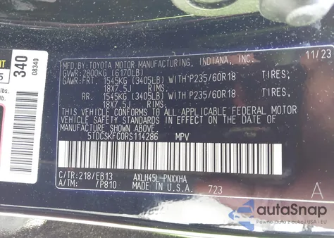 2024 Toyota Sienna Woodland Edition из США, поврежденный, VIN 5TDCSKFC0RS114286